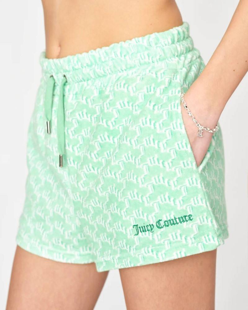 JUICY COUTURE TERY TOWELLING MYRTLE MONOGRAM SHORT