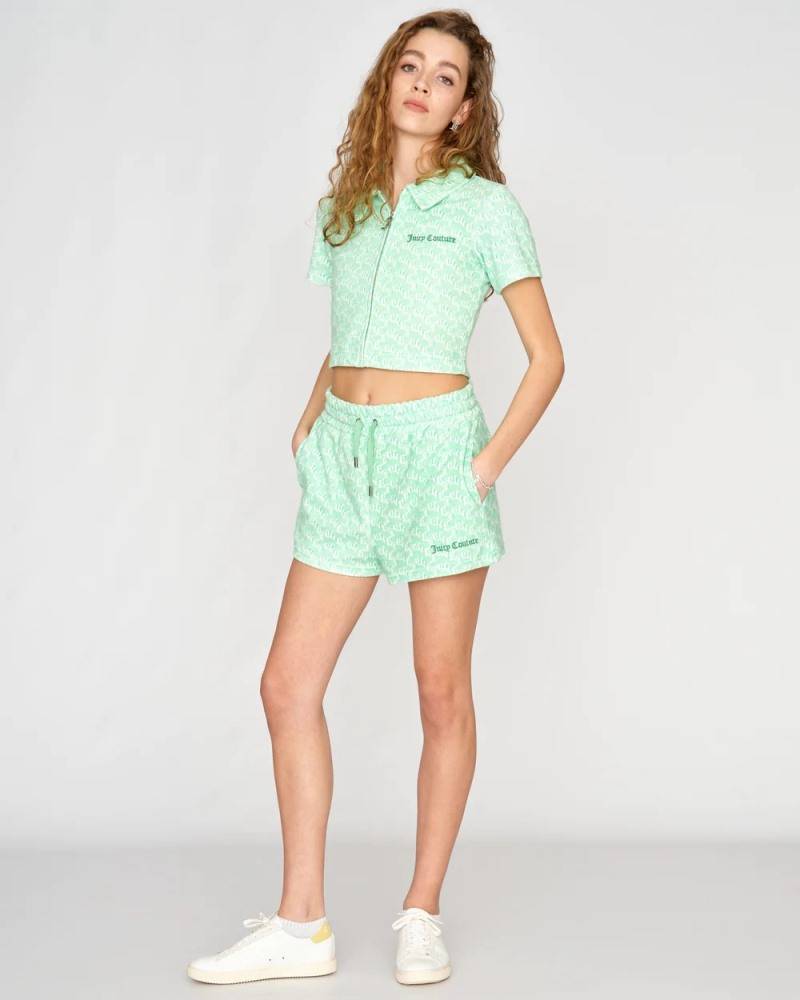 JUICY COUTURE TERY TOWELLING MYRTLE MONOGRAM SHORT