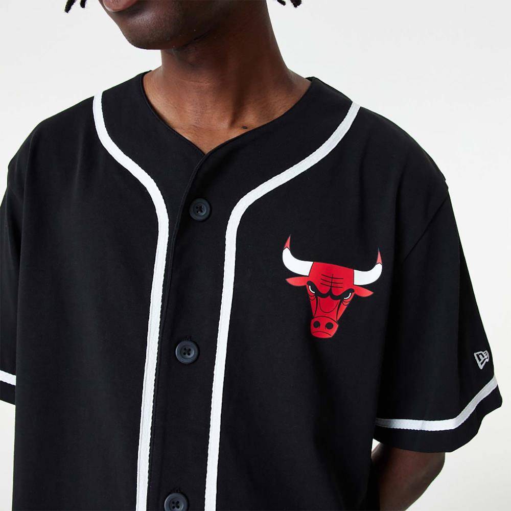 Official New Era Chicago Bulls White Pinstripe Baseball Jersey B124_316  B124_316