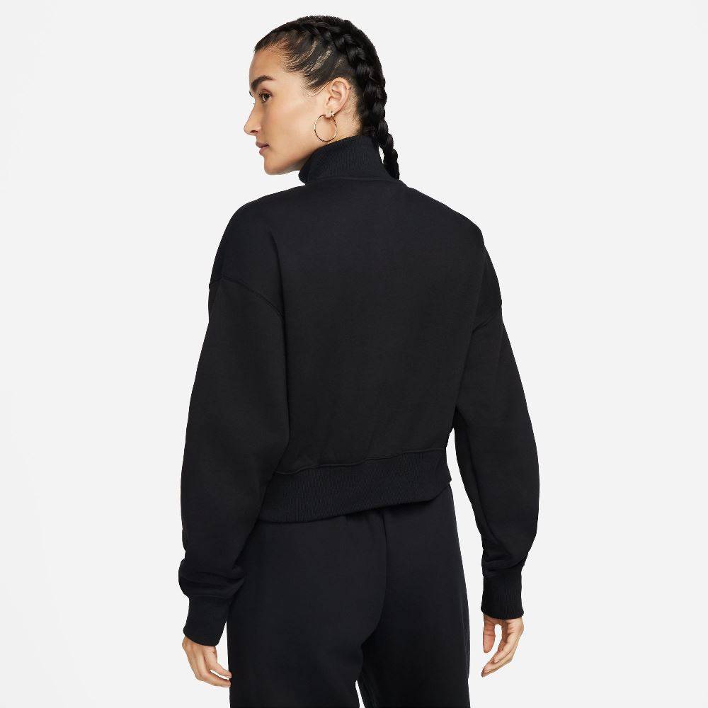 NIKE WOMENS PHOENIX FLEECE 1/2 ZIP CROP SWEATSHIRT