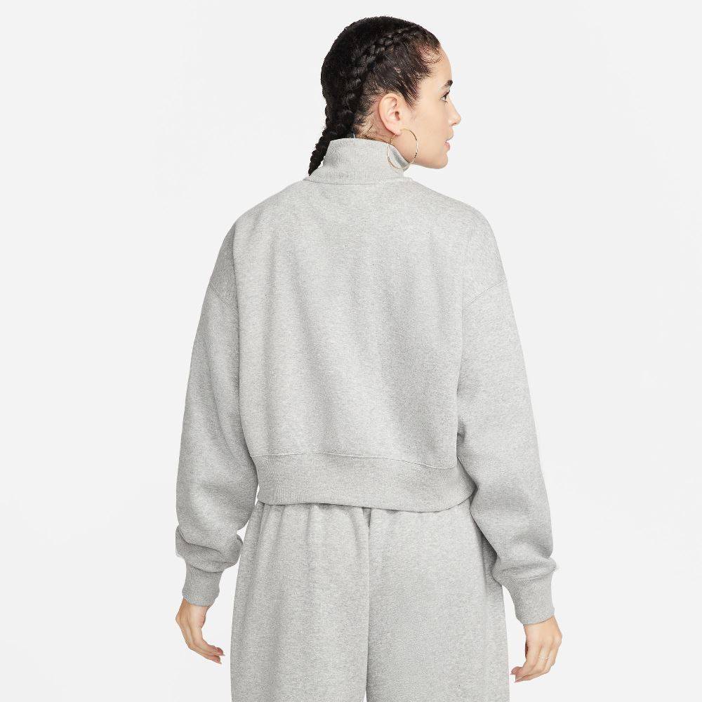NIKE WOMENS PHOENIX FLEECE 1/2 ZIP CROP SWEATSHIRT