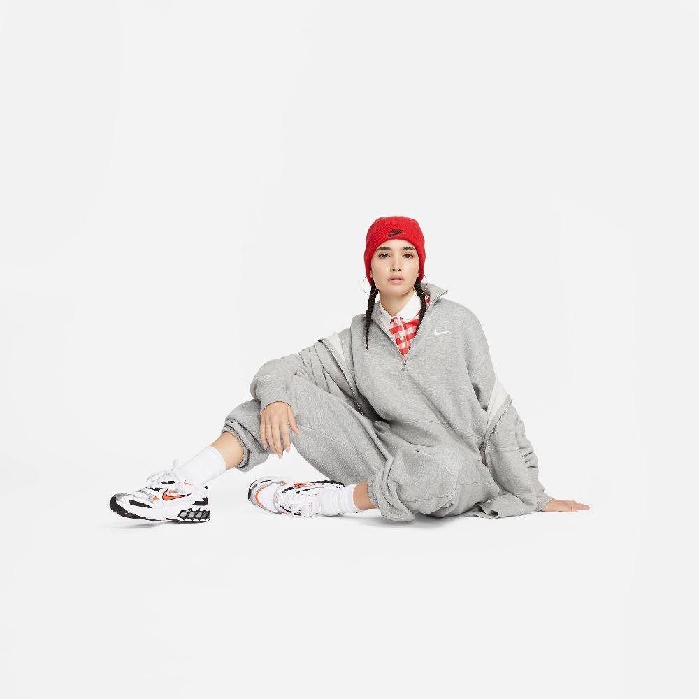 NIKE WOMENS PHOENIX FLEECE 1/2 ZIP CROP SWEATSHIRT