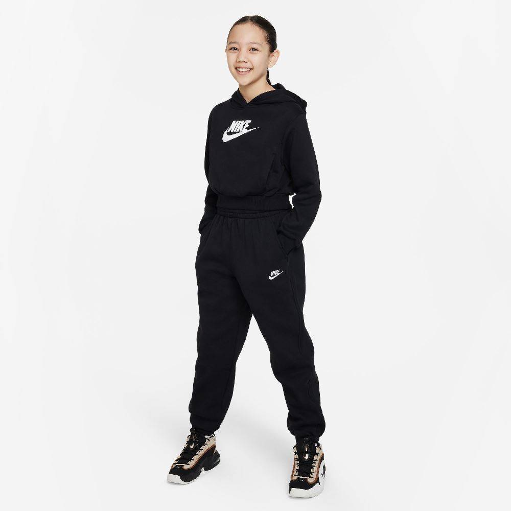 NIKE GIRLS CLUB FLEECE CROP HOODIE