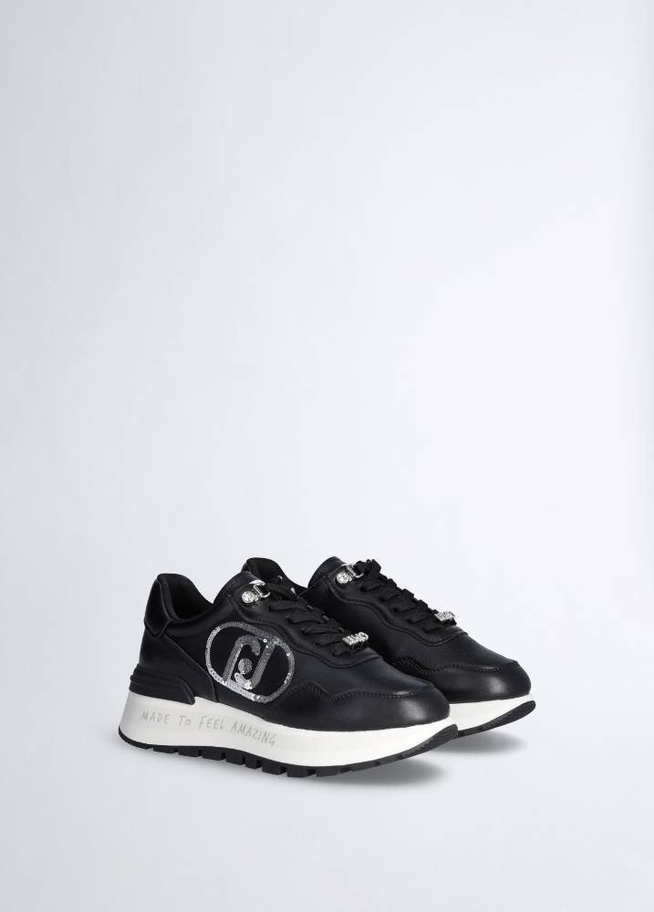 LIU JO MAXI AMAZING 20 - PLATFORM SNEAKERS WITH SEQUIN LOGO