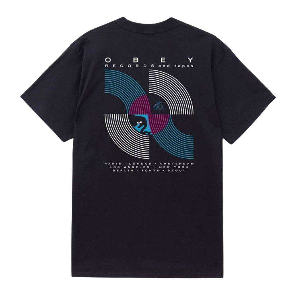 OBEY RECORDS AND TAPES TEE
