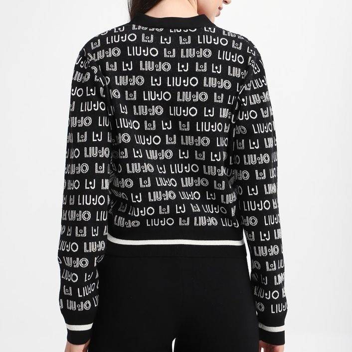 LIU JO ALL OVER PRINT LOGO CARDIGAN