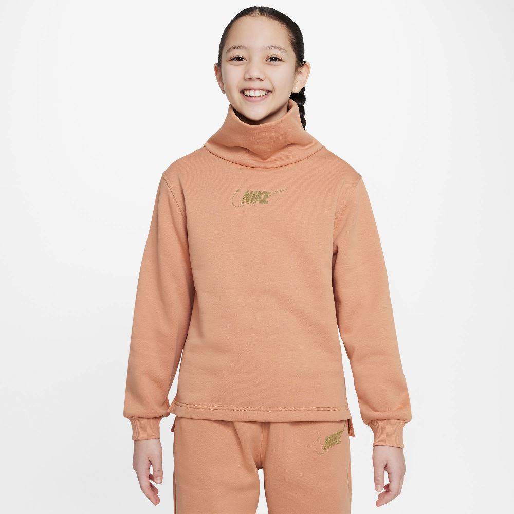 NIKE KIDS FUNNEL NECK LS FLEECE TOP