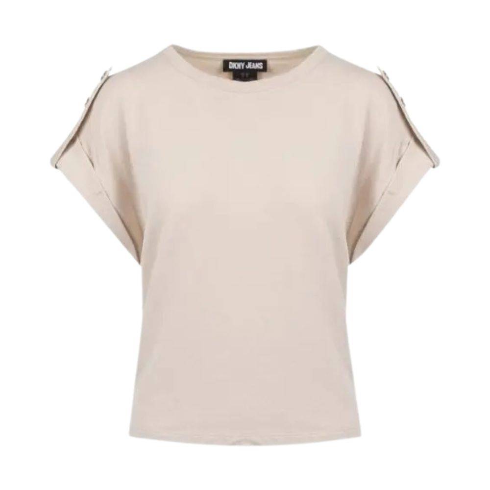 DKNY FRENCH TERRY TOLL SLEEVE TOP