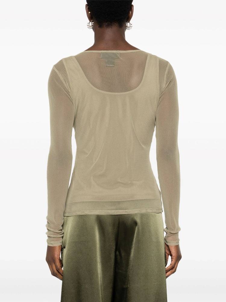 DKNY LONG SLEEVE TANK MESH TOP