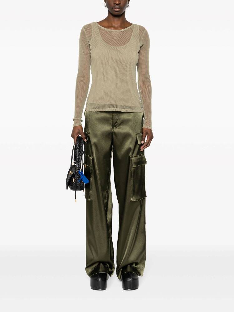 DKNY LONG SLEEVE TANK MESH TOP