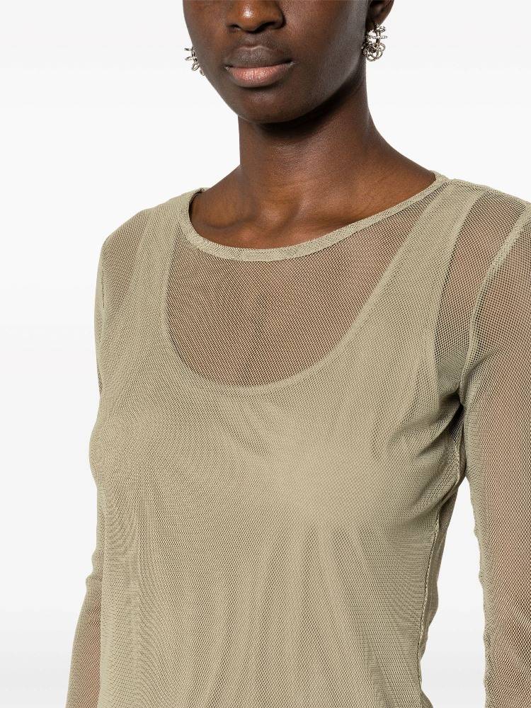 DKNY LONG SLEEVE TANK MESH TOP