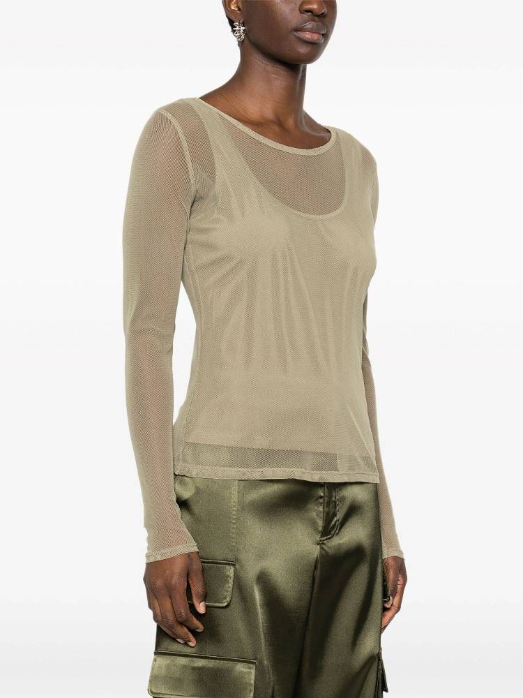 DKNY LONG SLEEVE TANK MESH TOP
