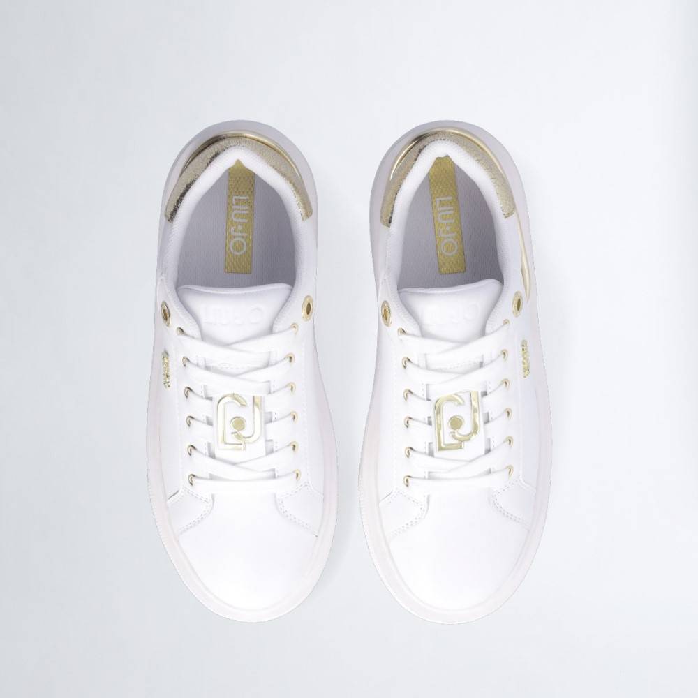 LIU JO KYLIE 27 - LEATHER SNEAKERS WITH CRACKLE DETAIL