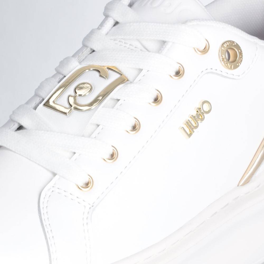 LIU JO KYLIE 27 - LEATHER SNEAKERS WITH CRACKLE DETAIL