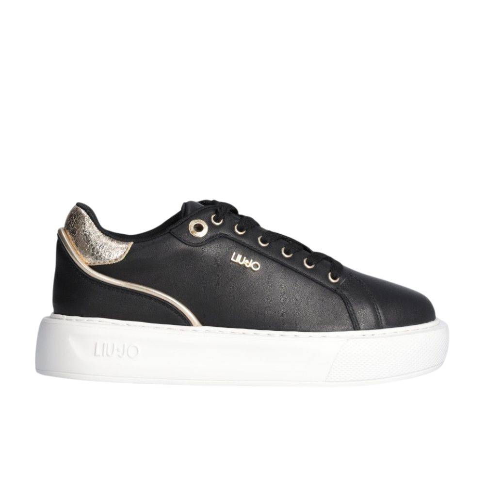 LIU JO KYLIE 27 - LEATHER SNEAKERS WITH CRACKLE DETAIL