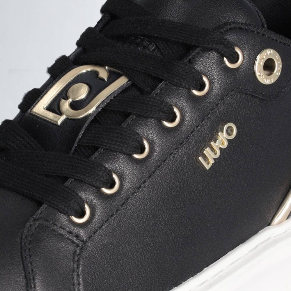LIU JO KYLIE 27 - LEATHER SNEAKERS WITH CRACKLE DETAIL