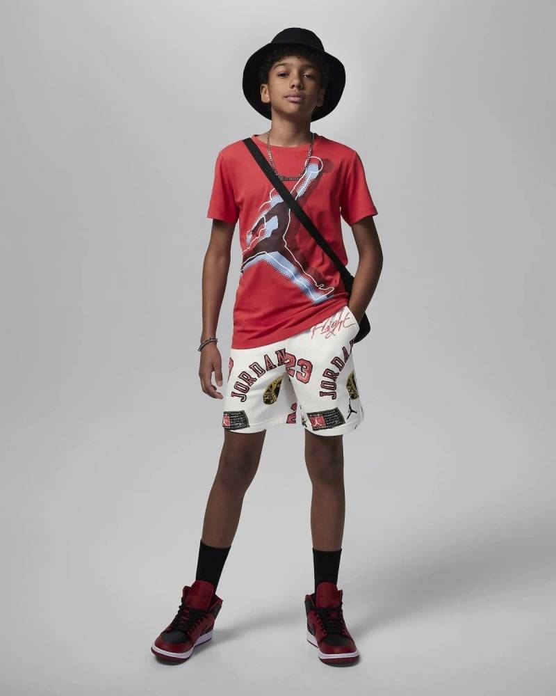 NIKE JORDAN BIG KIDS MJ ESSENTIALS AOP FLC SHORT