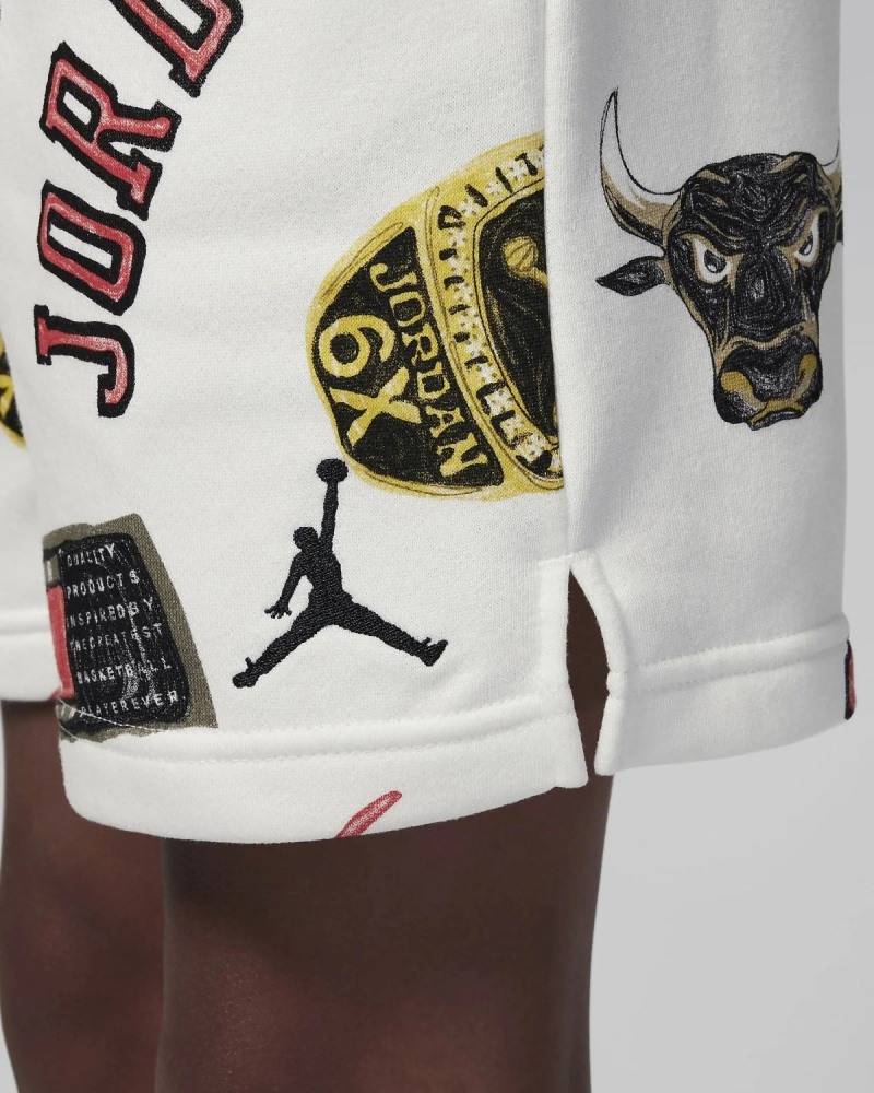 NIKE JORDAN BIG KIDS MJ ESSENTIALS AOP FLC SHORT