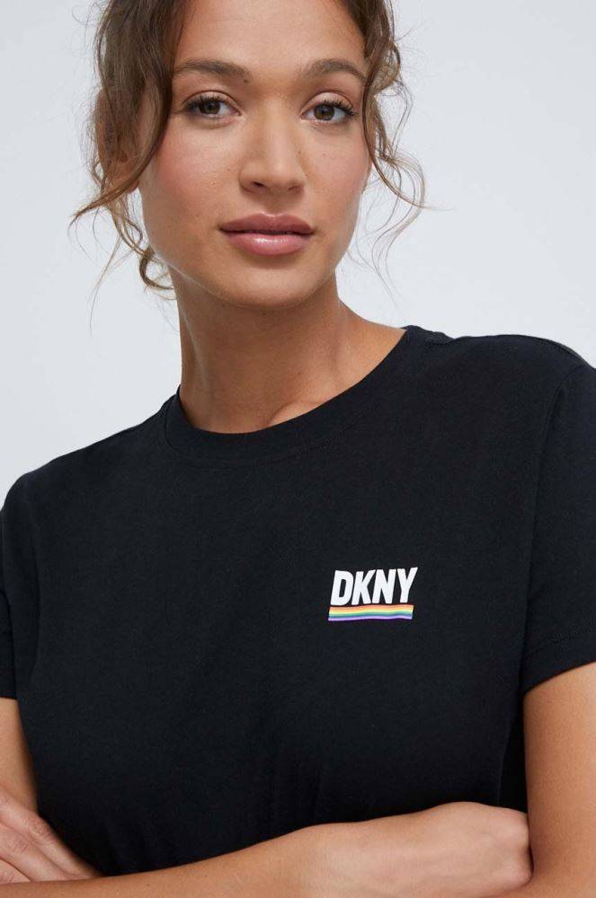 DKNY SPORT RAINBOW LOGO S/S KNOT FRONT TEE