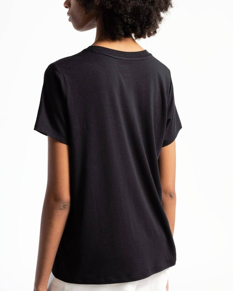 DKNY SPORT SATIN LOGO SS CREW NECK TEE