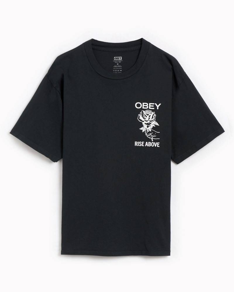 OBEY RISE ABOVE ROSE CLASSIC PIGMENT TEE