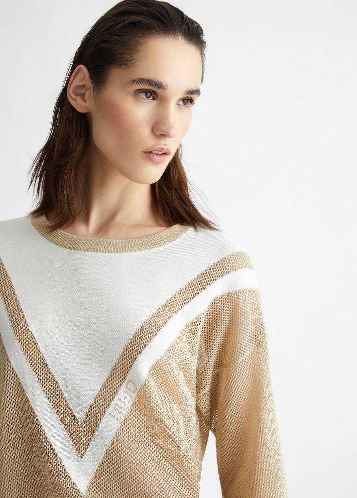 LIU JO LUREX MESH JUMPER