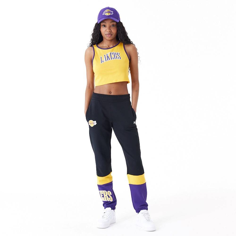 NEW ERA LA LAKERS WOMENS WOMENS NBA TEAM WORDMARK CROP TANK TOP