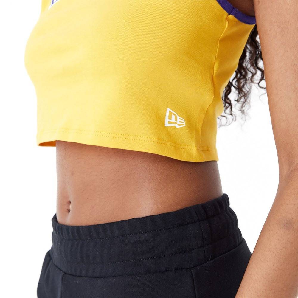 NEW ERA LA LAKERS WOMENS WOMENS NBA TEAM WORDMARK CROP TANK TOP
