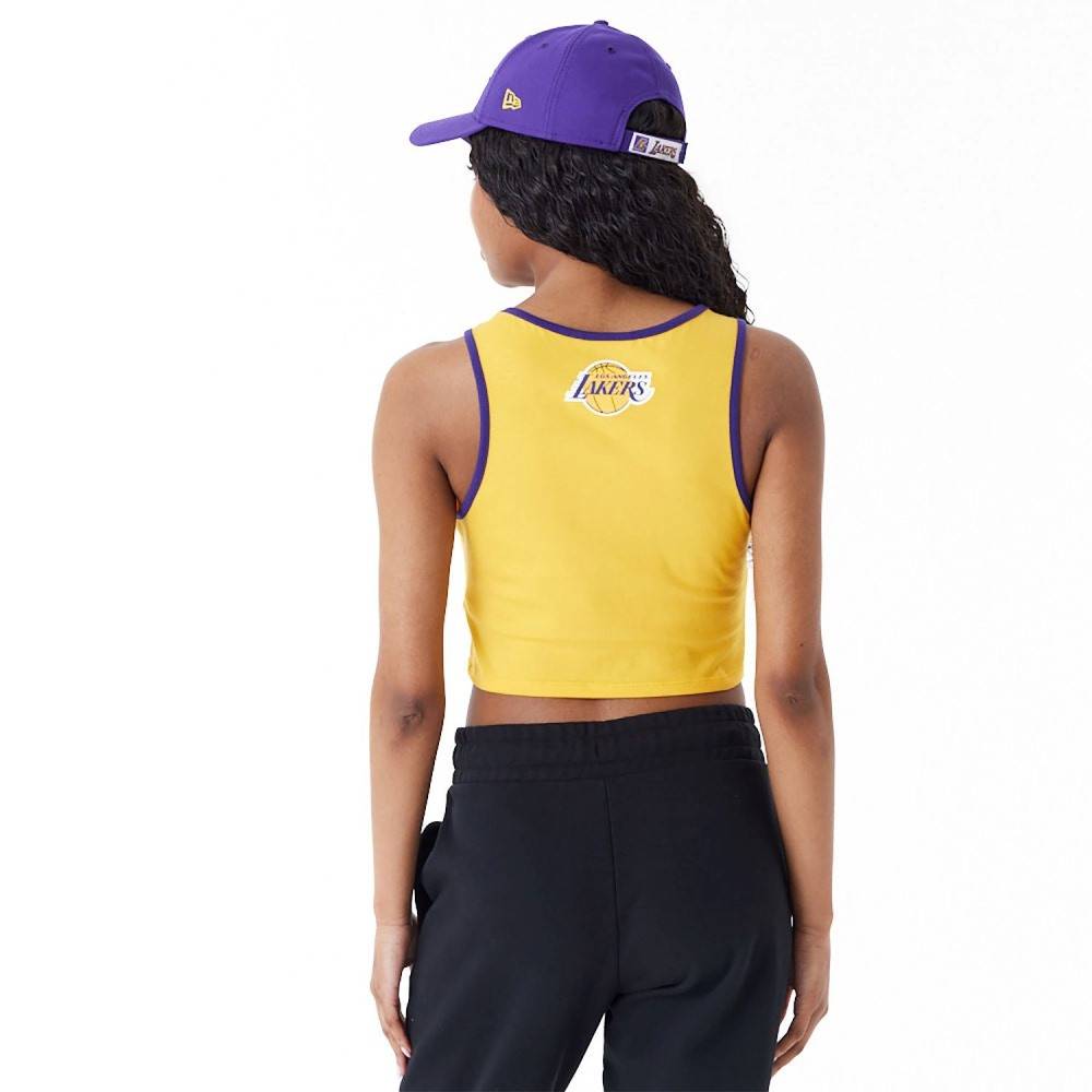 NEW ERA LA LAKERS WOMENS WOMENS NBA TEAM WORDMARK CROP TANK TOP