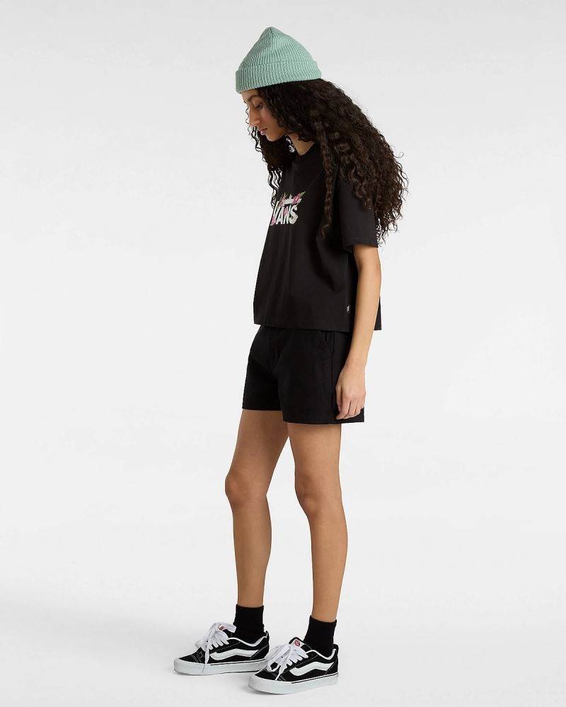 VANS FLEURS OVERSIZED CROP SS TEE