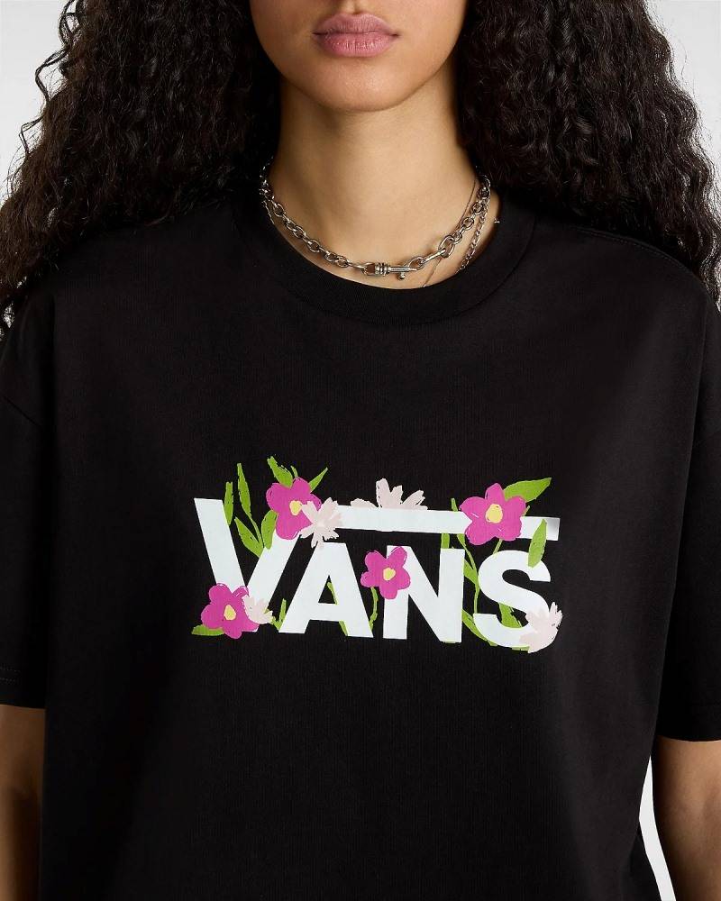 VANS FLEURS OVERSIZED CROP SS TEE