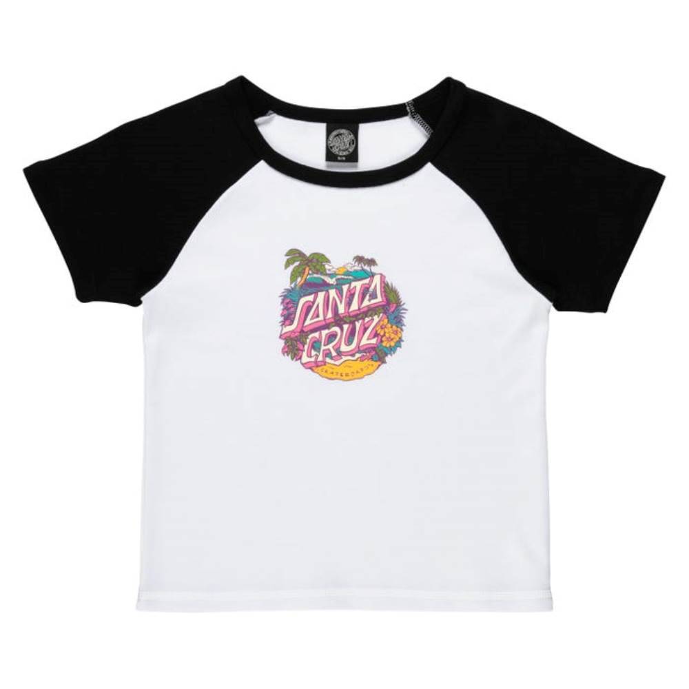 SANTA CRUZ ALOHA DOT FRONT RAGLAN T-SHIRT