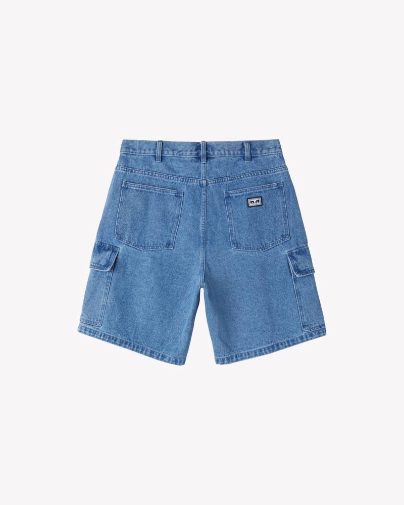 OBEY BIGWIG BAGGY DENIM CARGO SHORT