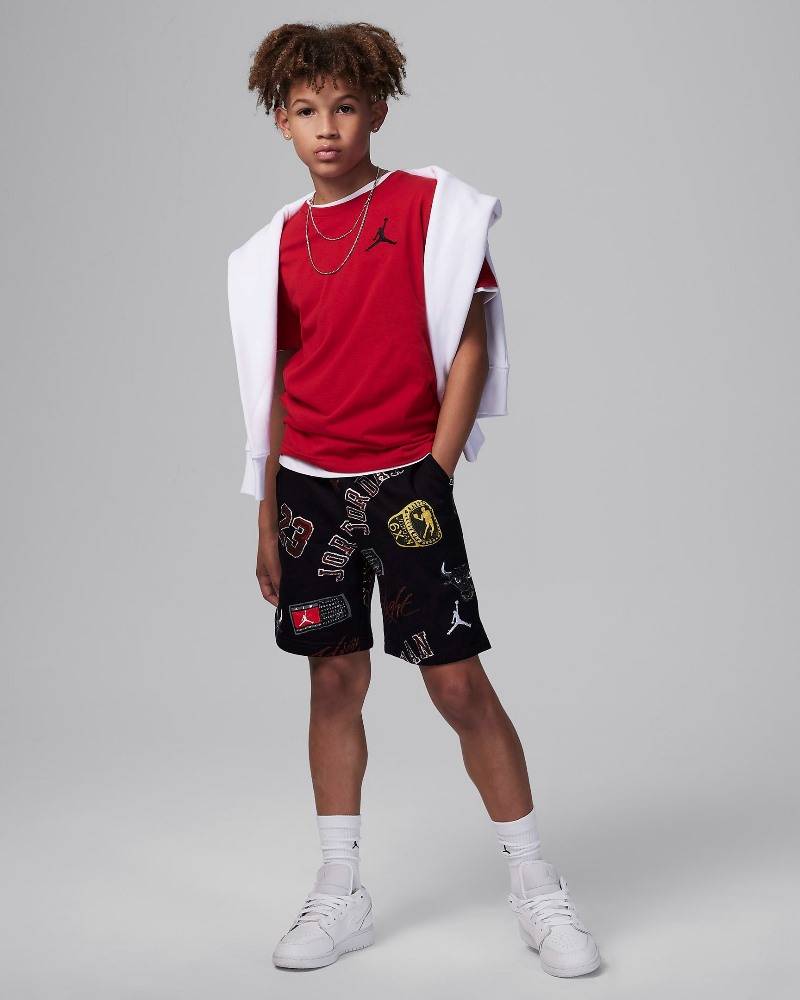 NIKE JORDAN BIG KIDS MJ ESSENTIALS AOP FLC SHORT