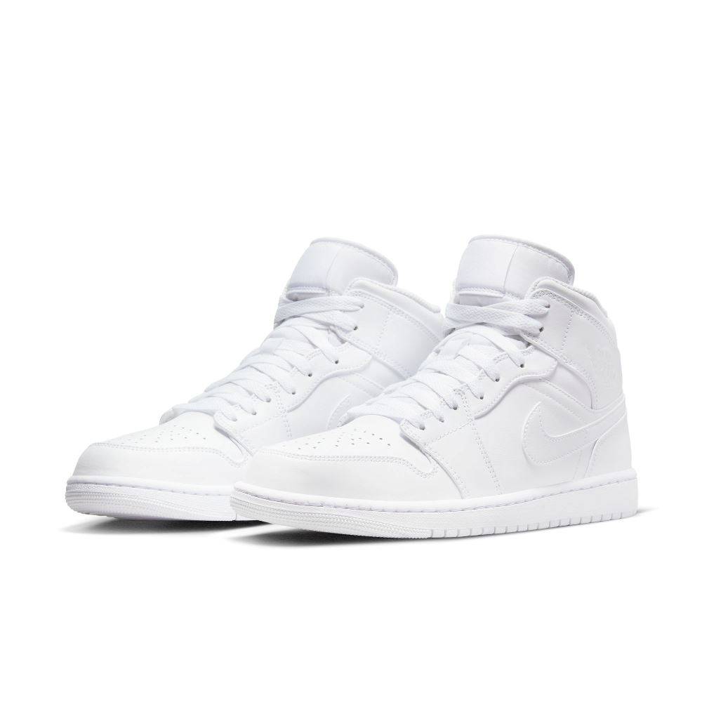 NIKE JORDAN 1 MID TRIPLE WHITE