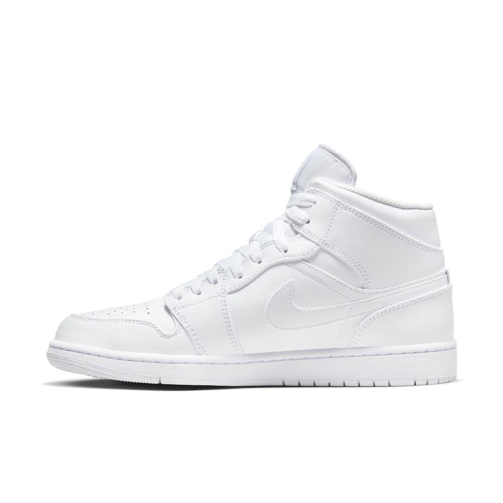 NIKE JORDAN 1 MID TRIPLE WHITE