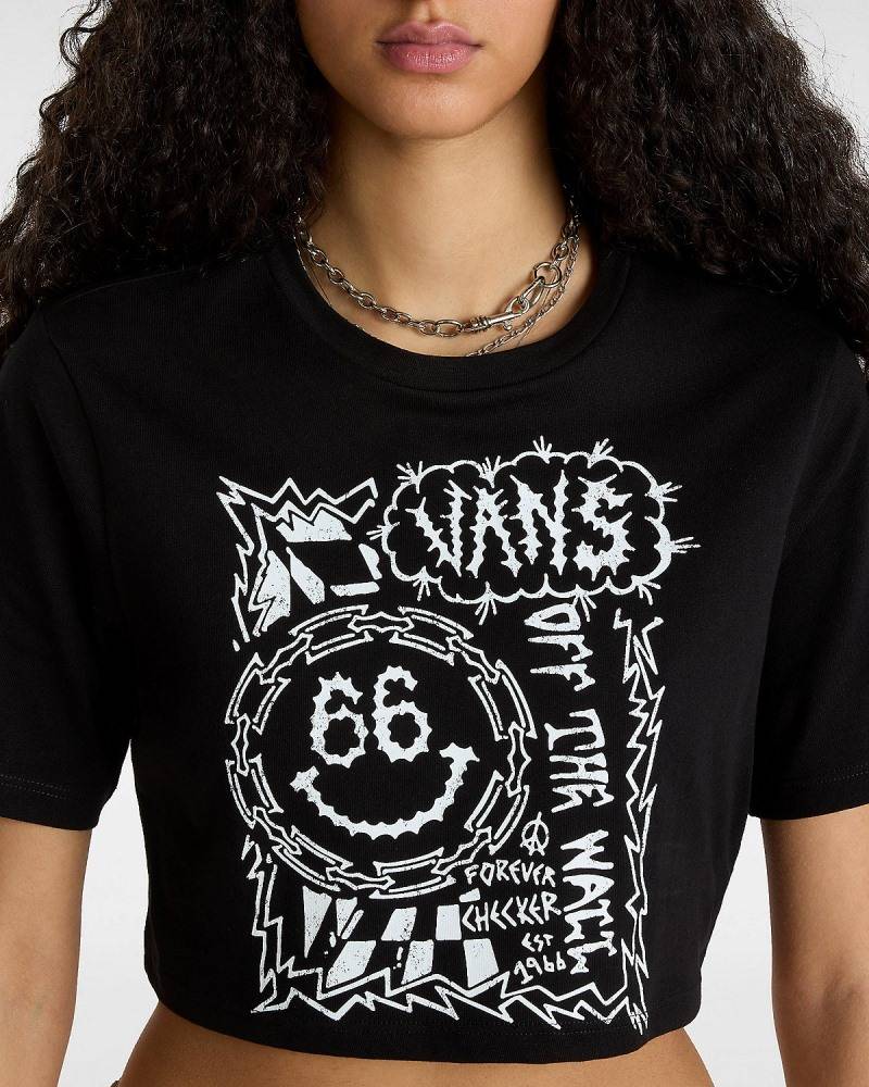 VANS FOREVER CHECKER CREW CROP TOP