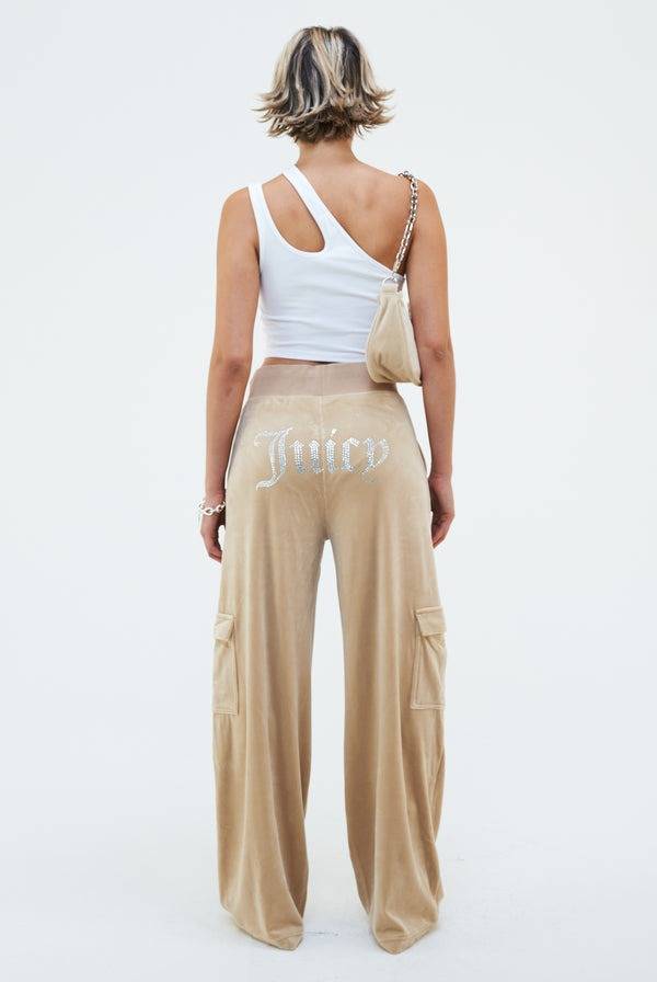 JUICY COUTURE AUDREE CARGO VELOUR TROUSER