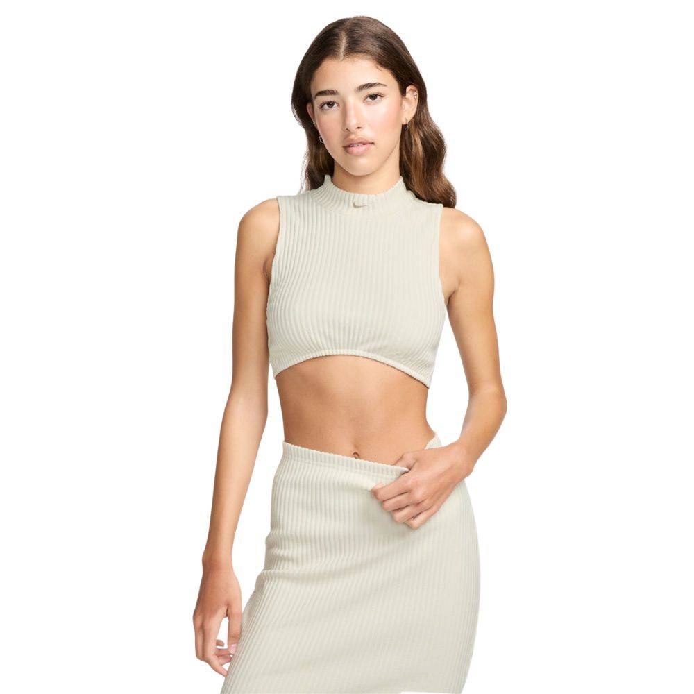 NIKE NSW MOCK-NECK RIB CROPPED TANK