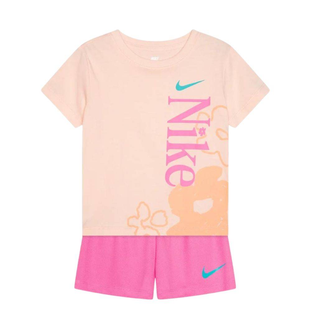 NIKE INFANT GIRLS WILD FLOWER TEE MESH SHORT SET