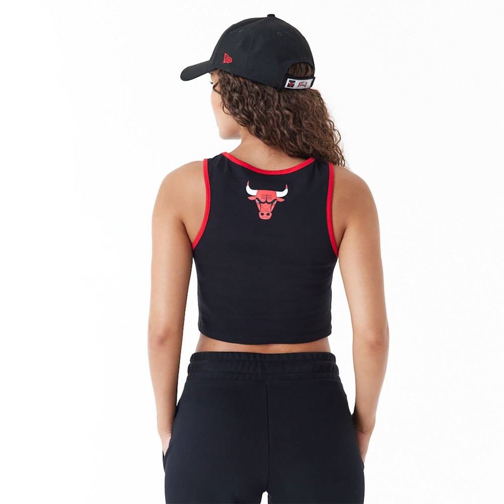 NEW ERA CHICAGO BULLS WOMENS NBA TEAM WORDMARK CROP TANK TOP