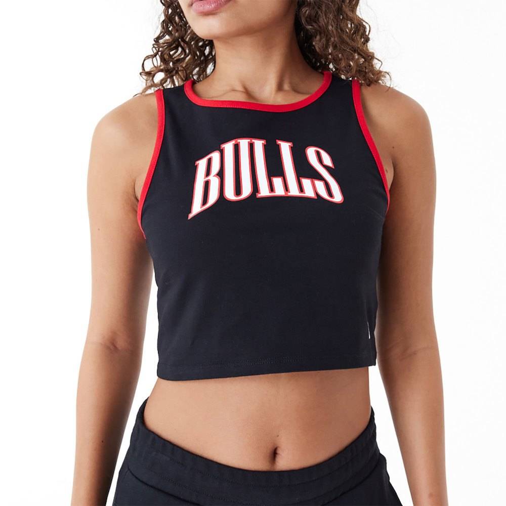 NEW ERA CHICAGO BULLS WOMENS NBA TEAM WORDMARK CROP TANK TOP