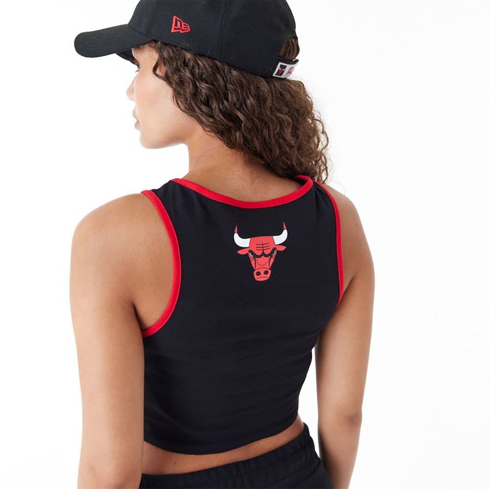 NEW ERA CHICAGO BULLS WOMENS NBA TEAM WORDMARK CROP TANK TOP