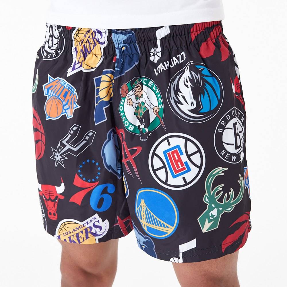 NEW ERA NBA ALL OVER NBA ALL OVER PRINT BLACK SHORTS 60435356 HERO