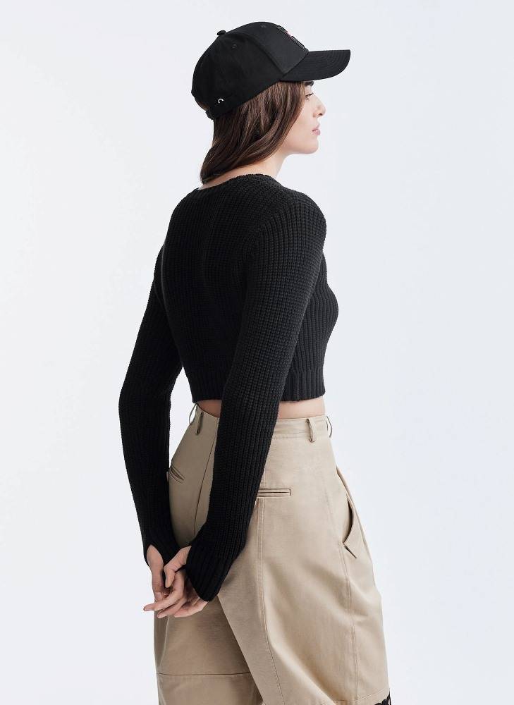 DKNY CROPPED KNIT SWEATER