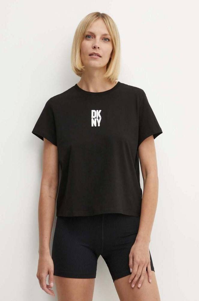 DKNY PUFF LOGO SS CROP TEE