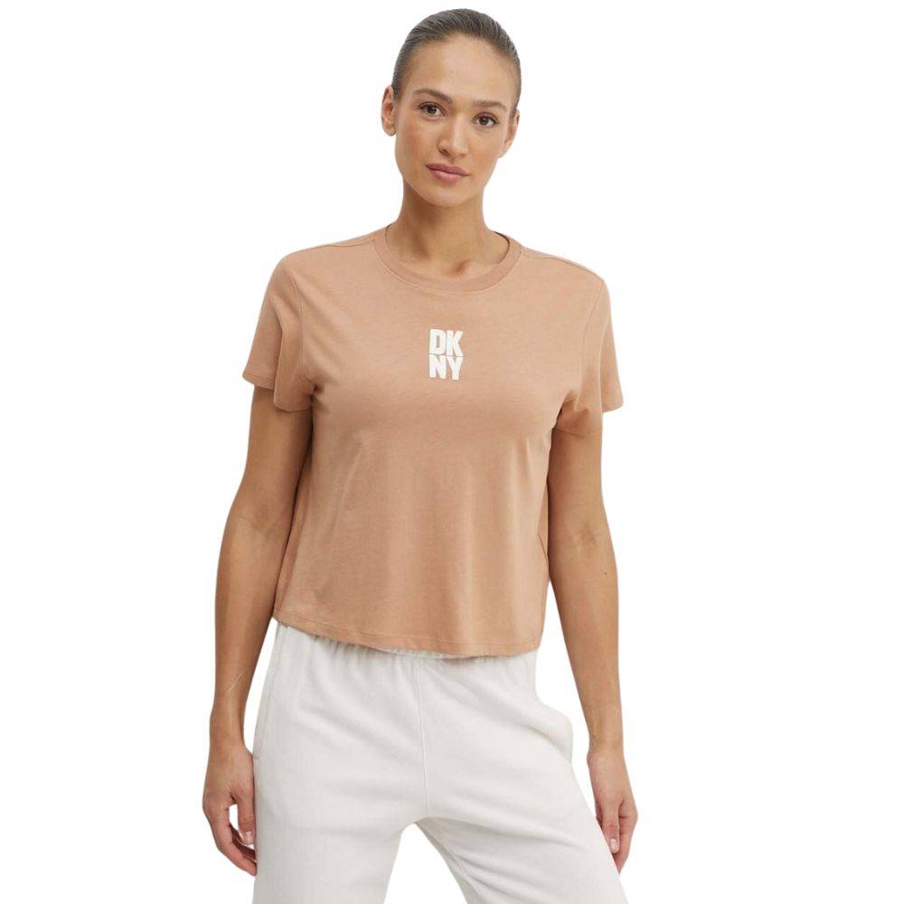 DKNY PUFF LOGO SS CROP TEE