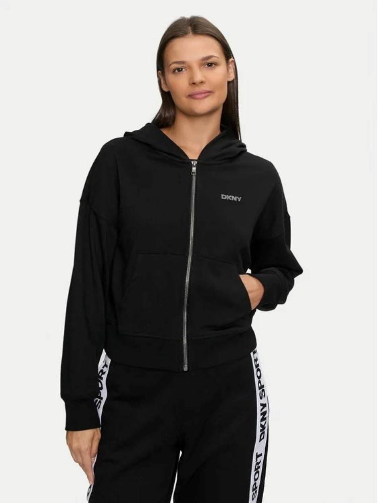 DKNY STACKED MIX STUDS LOGO LONGSLEEVE HOODIE