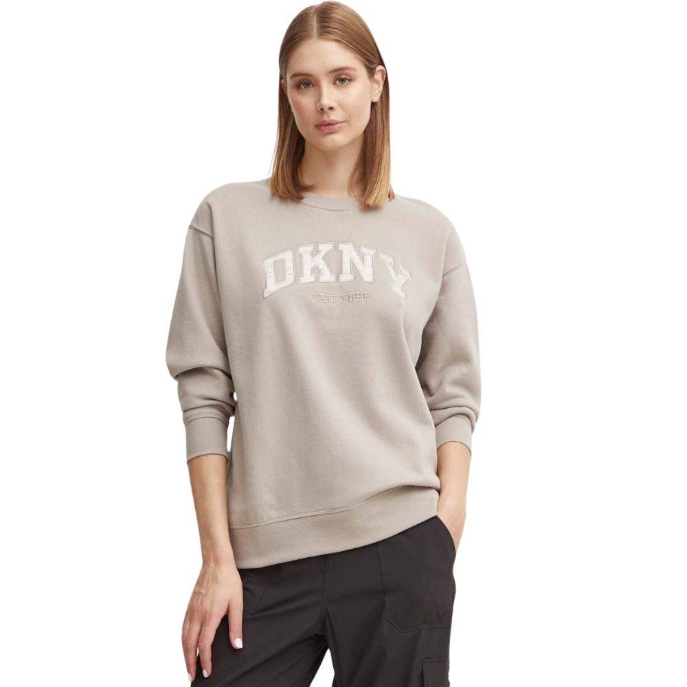 DKNY VARSITY LOGO CREW TOP