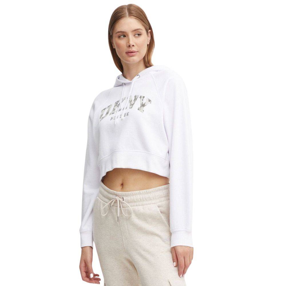 DKNY CAMO SPARKLE LOGO CROP HOODIE